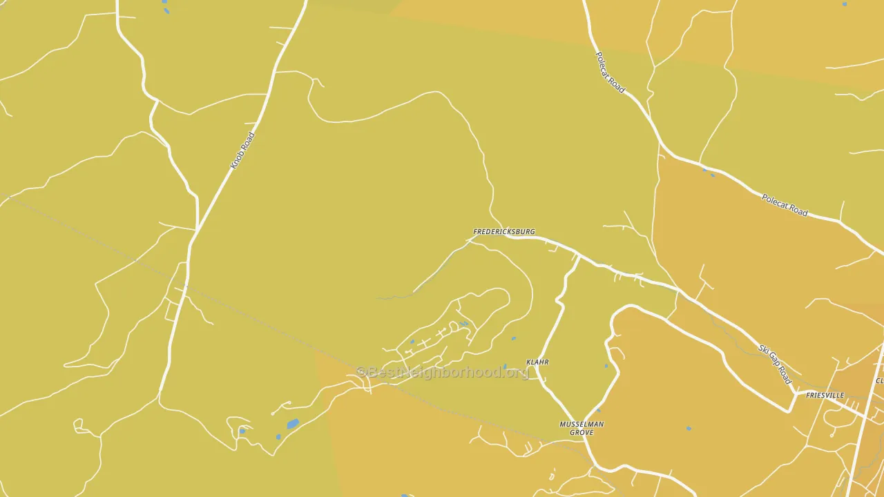 Map of the best neighborhoods in the Klahr area, with better matches in green and worse matches in red