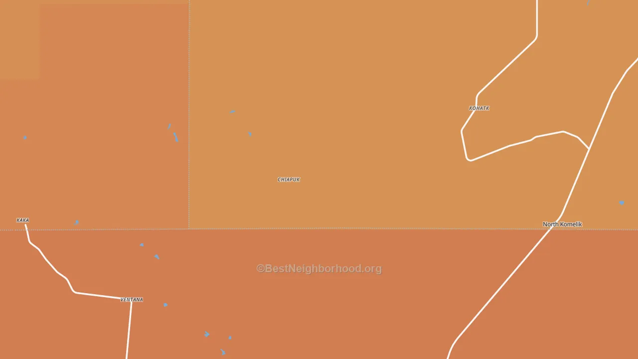 Map of the best neighborhoods in the Kohatk area, with better matches in green and worse matches in red