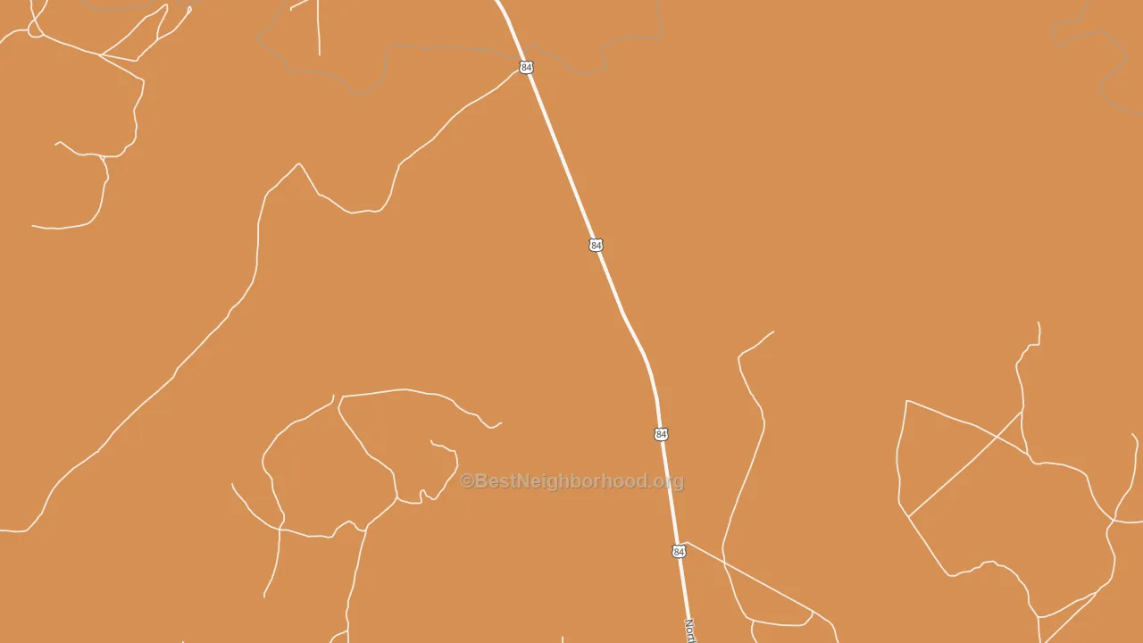 Map of the best neighborhoods in the La Loma area, with better matches in green and worse matches in red