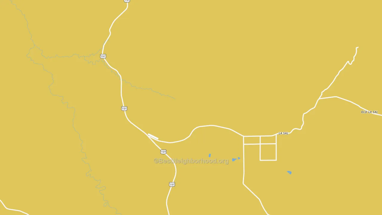 Map of the best neighborhoods in the La Sal area, with better matches in green and worse matches in red