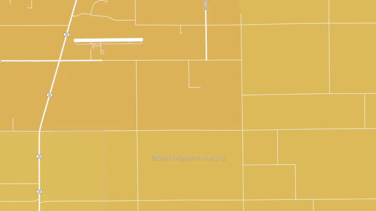Map of the best neighborhoods in the Lake Cicott area, with better matches in green and worse matches in red