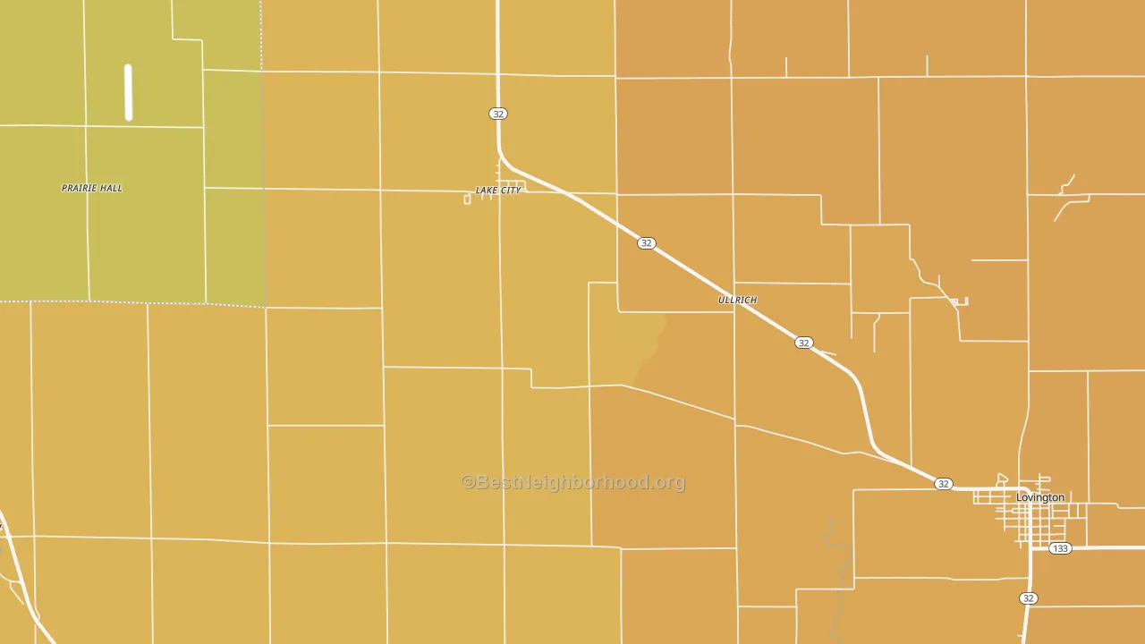 Map of the best neighborhoods in the Lake City area, with better matches in green and worse matches in red