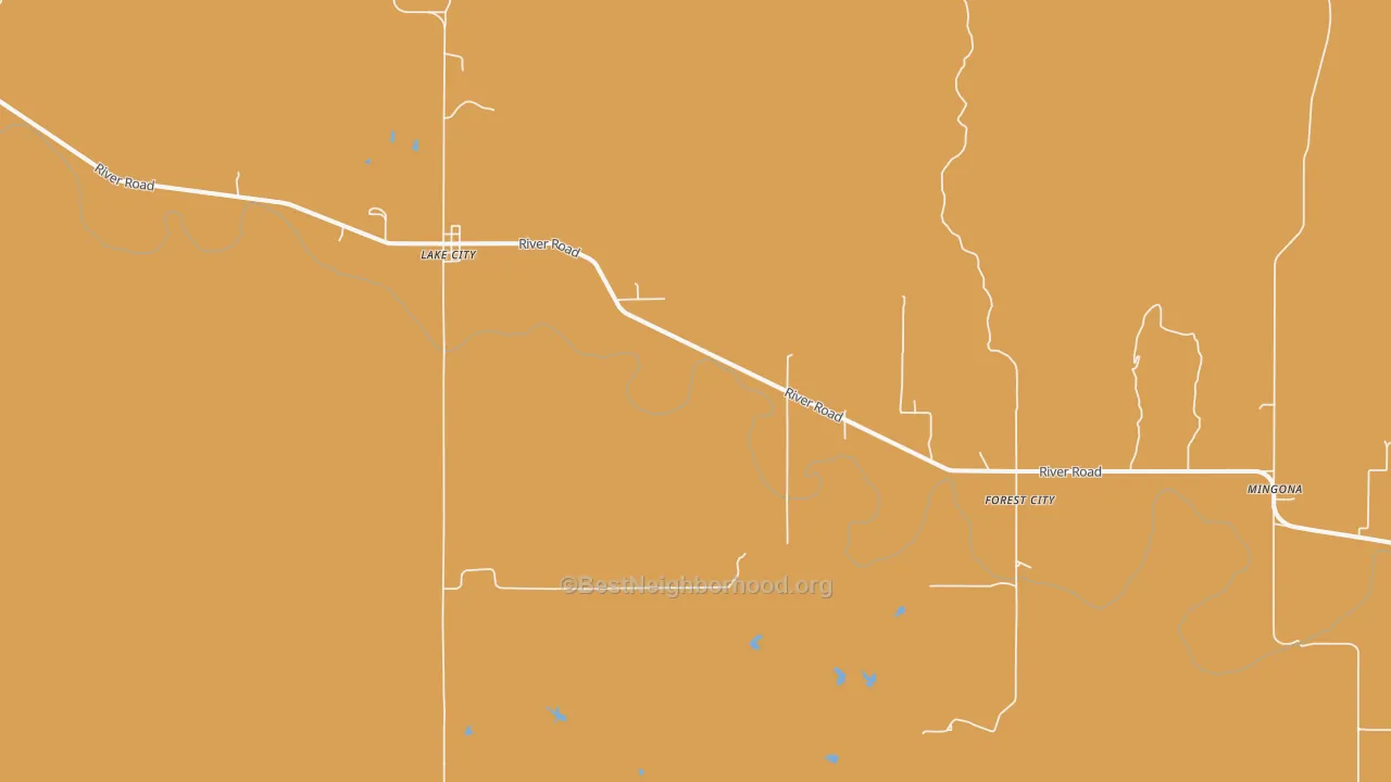 Map of the best neighborhoods in the Lake City area, with better matches in green and worse matches in red