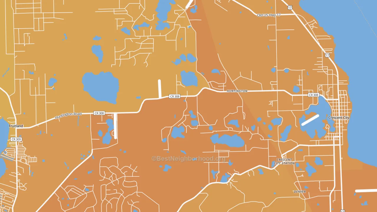 Map of the best neighborhoods in the Lake Como area, with better matches in green and worse matches in red