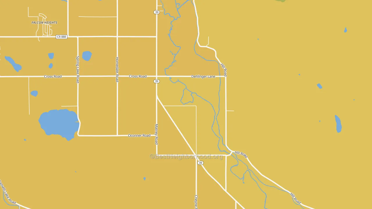 Map of the best neighborhoods in the Lake of the Woods area, with better matches in green and worse matches in red