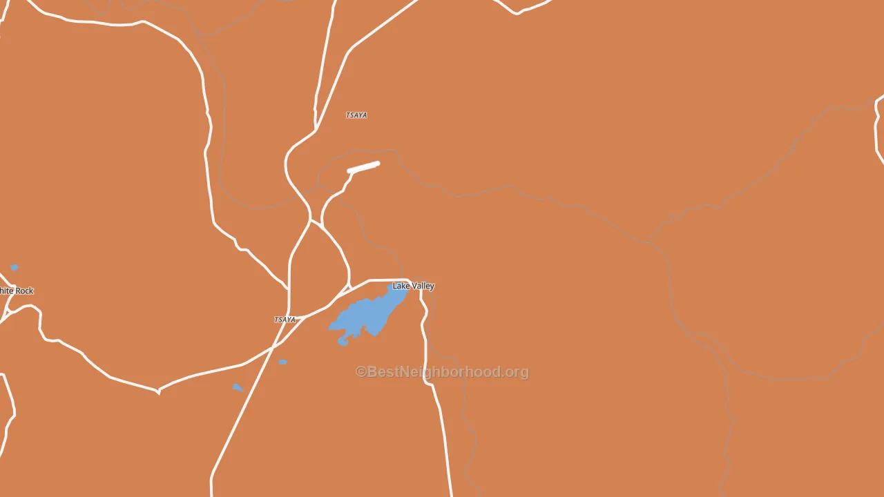 Map of the best neighborhoods in the Lake Valley area, with better matches in green and worse matches in red