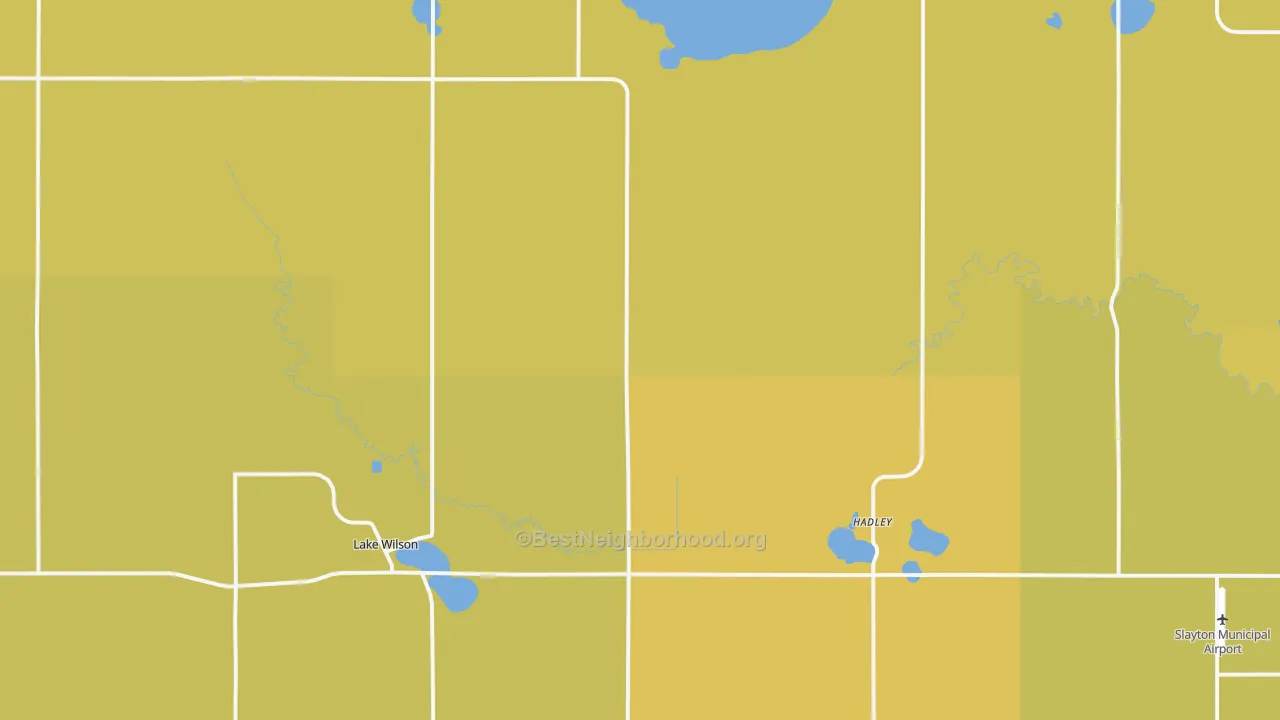 Map of the best neighborhoods in the Lake Wilson area, with better matches in green and worse matches in red