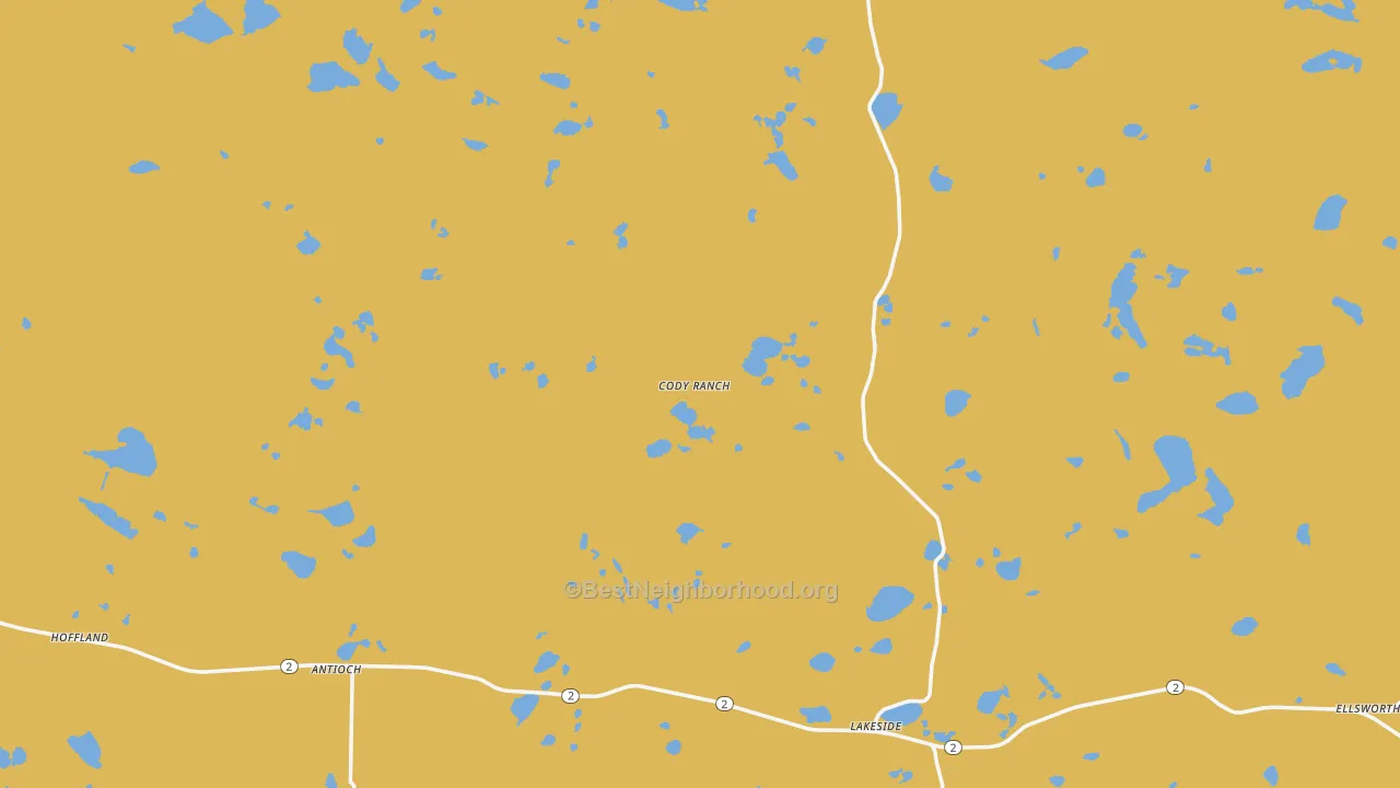Map of the best neighborhoods in the Lakeside area, with better matches in green and worse matches in red