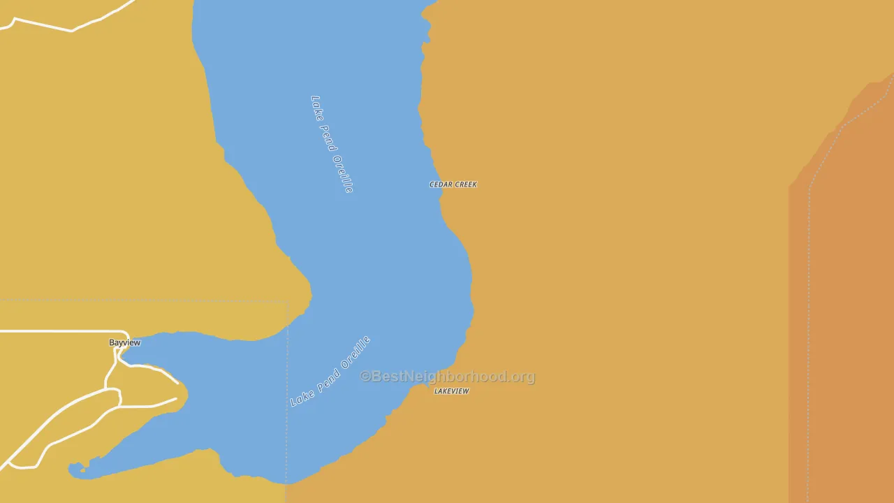 Map of the best neighborhoods in the Lakeview area, with better matches in green and worse matches in red