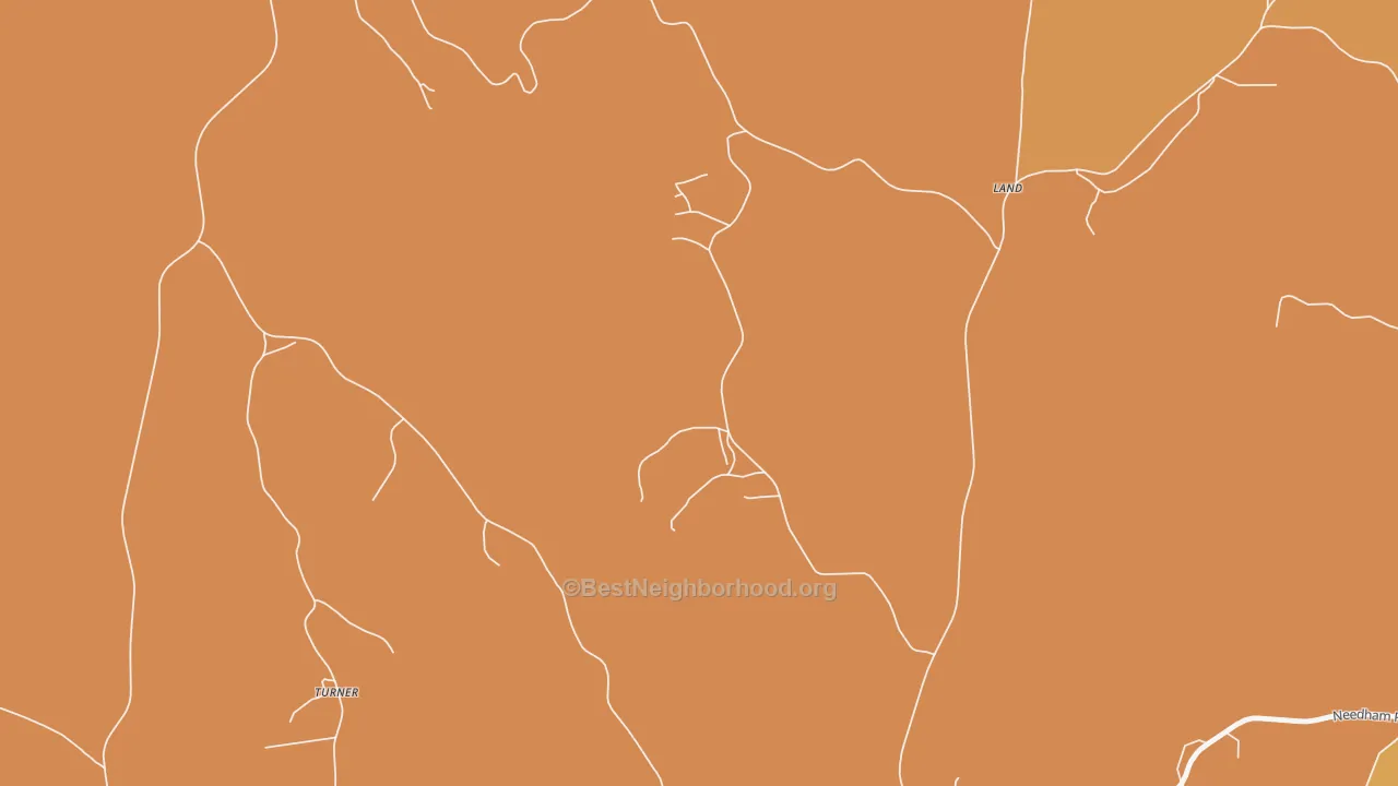 Map of the best neighborhoods in the Land area, with better matches in green and worse matches in red