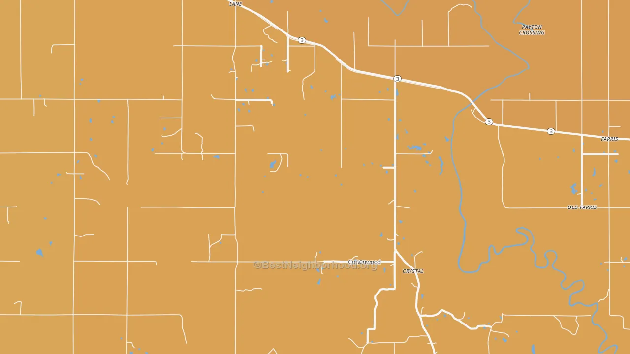 Map of the best neighborhoods in the Lane area, with better matches in green and worse matches in red