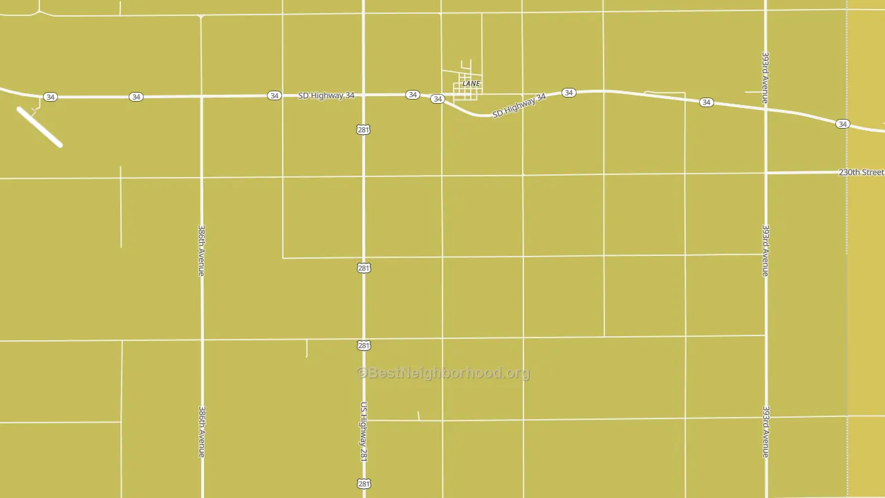 Map of the best neighborhoods in the Lane area, with better matches in green and worse matches in red
