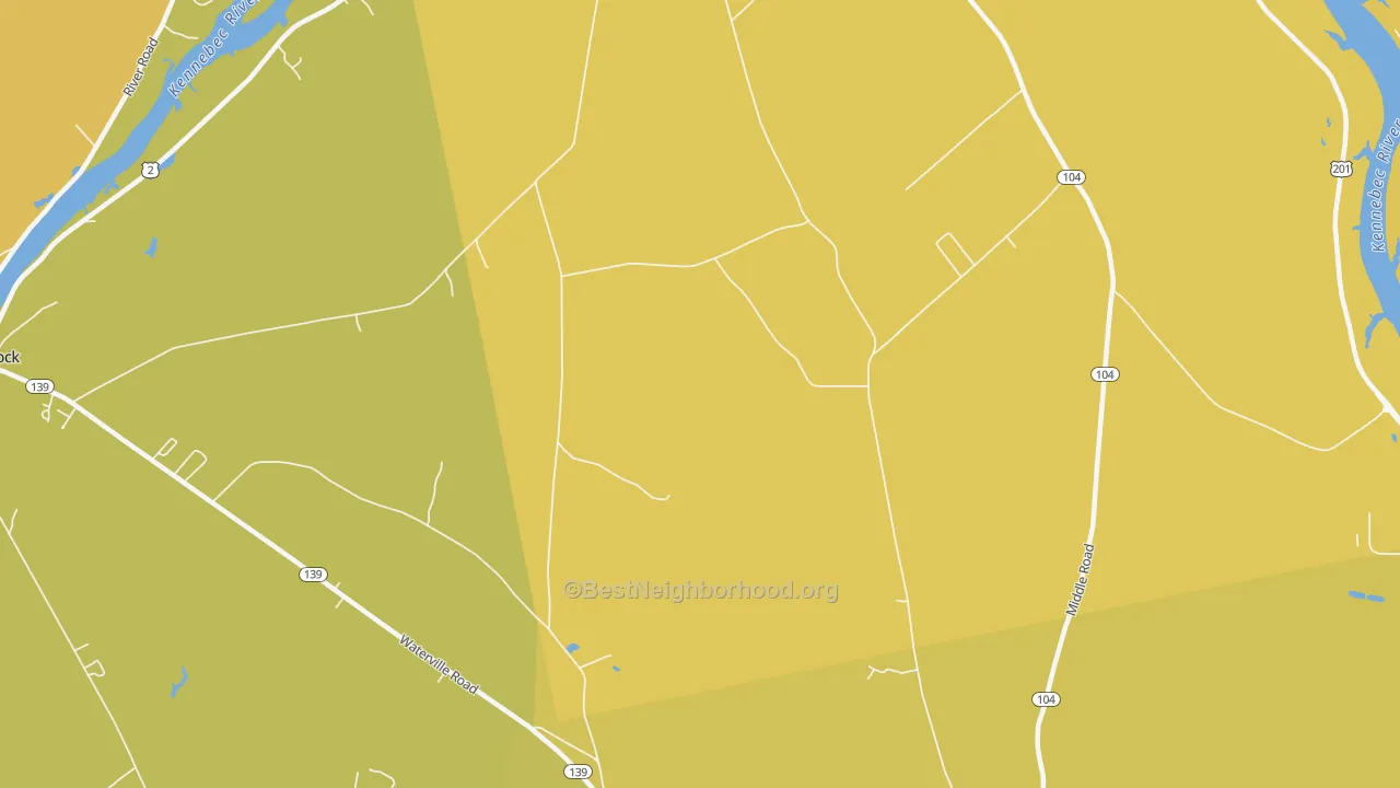 Map of the best neighborhoods in the Larone area, with better matches in green and worse matches in red