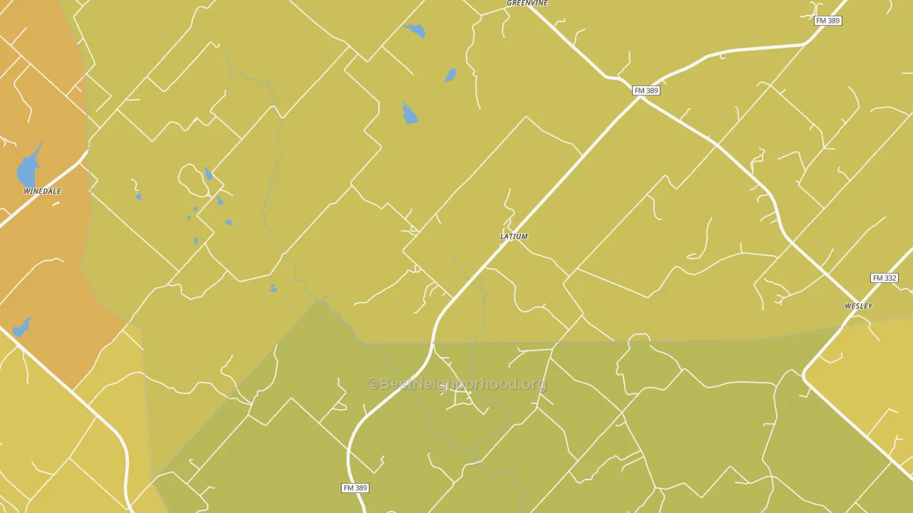Map of the best neighborhoods in the Latium area, with better matches in green and worse matches in red