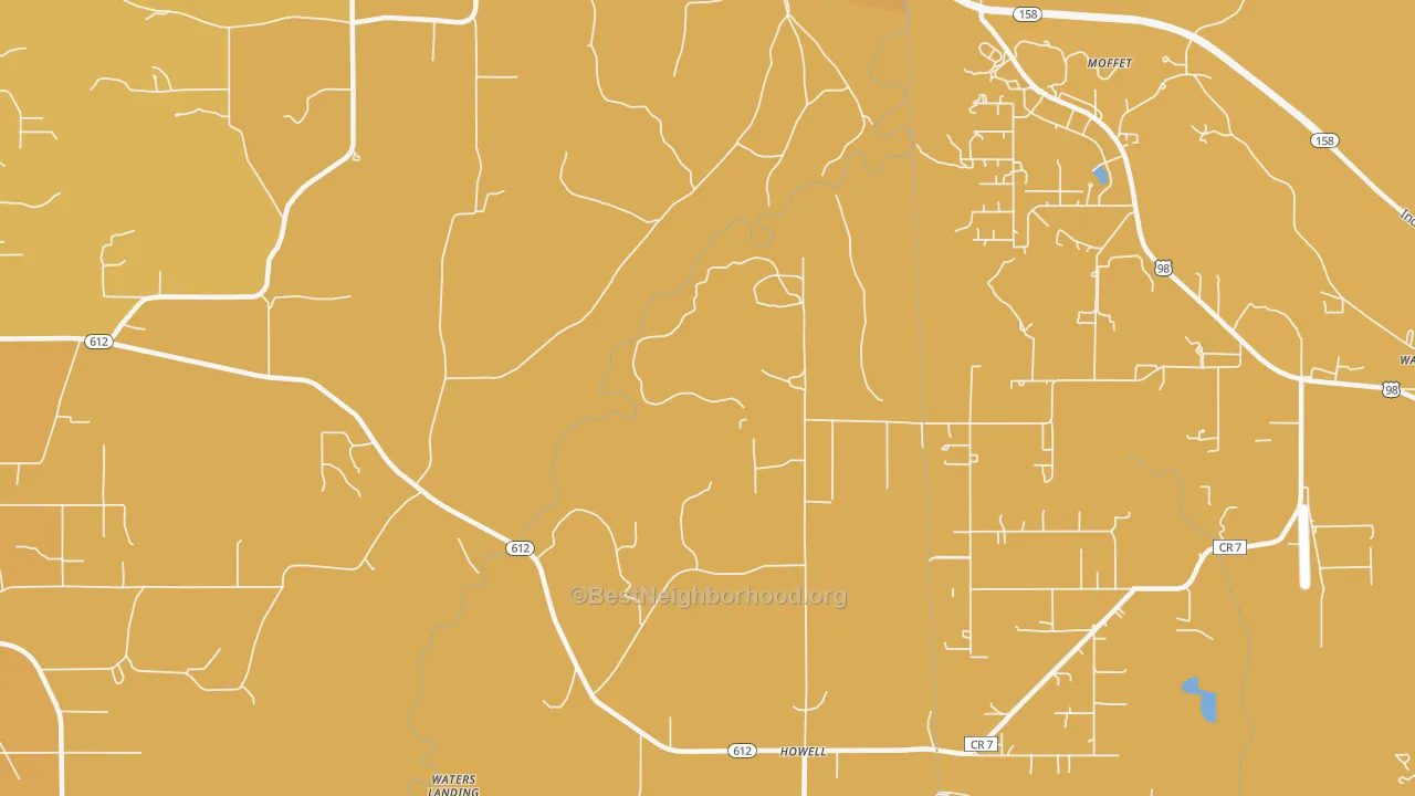 Map of the best neighborhoods in the Latonia area, with better matches in green and worse matches in red