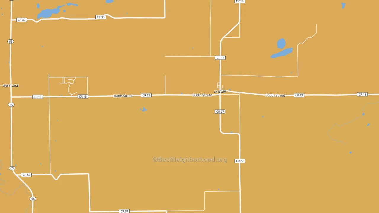 Map of the best neighborhoods in the Lawler area, with better matches in green and worse matches in red