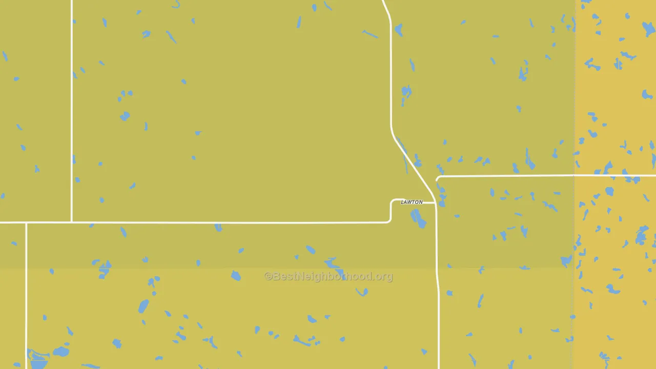 Map of the best neighborhoods in the Lawton area, with better matches in green and worse matches in red