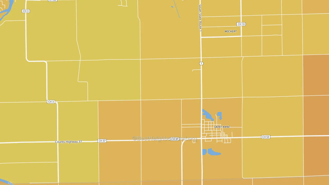 Map of the best neighborhoods in the Leesville area, with better matches in green and worse matches in red