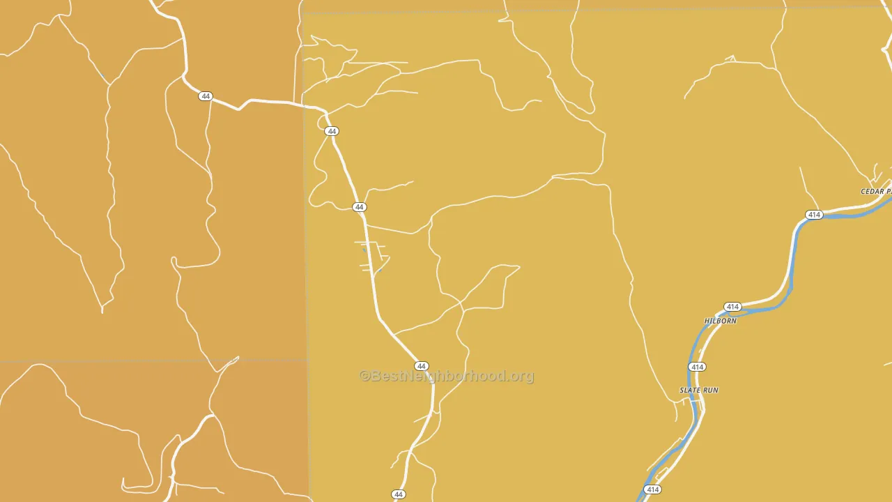 Map of the best neighborhoods in the Leetonia area, with better matches in green and worse matches in red