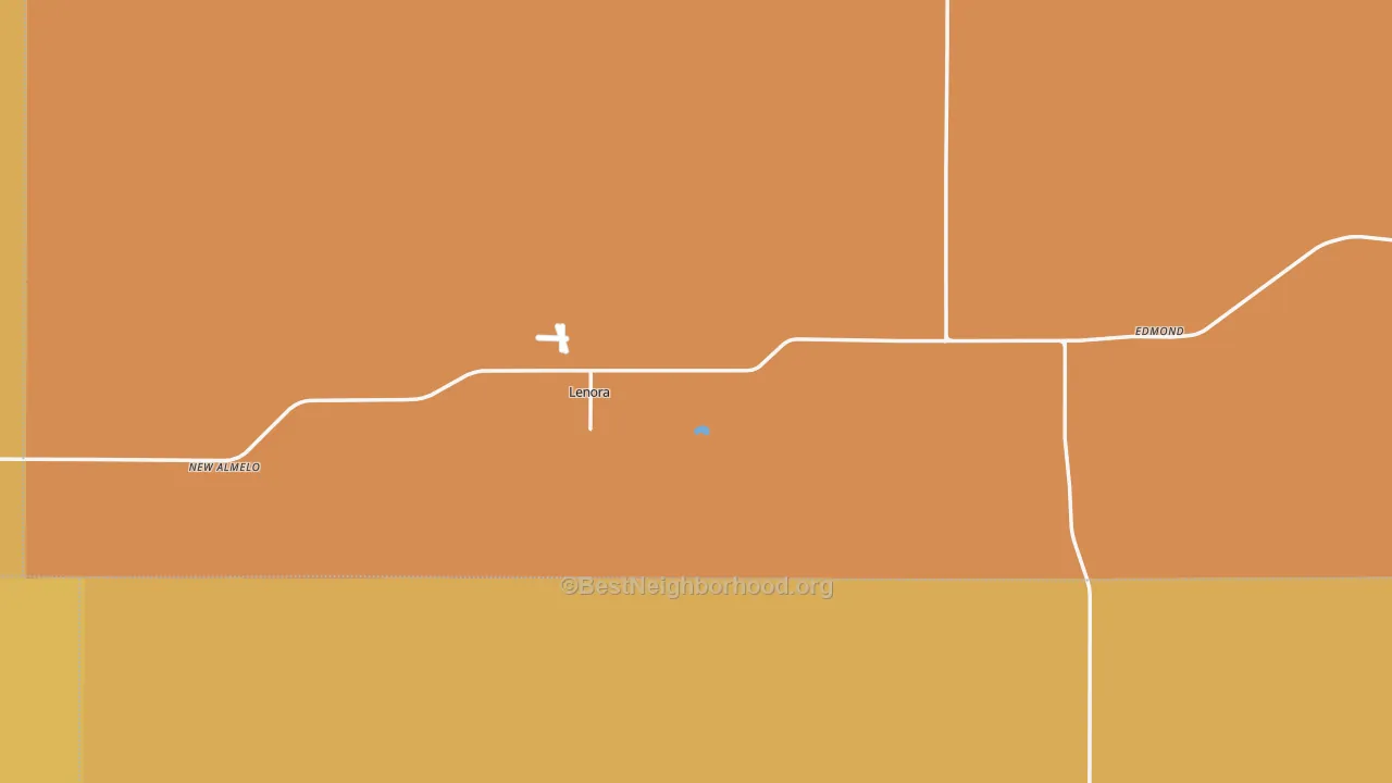 Map of the best neighborhoods in the Lenora area, with better matches in green and worse matches in red