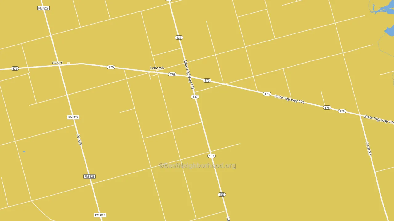 Map of the best neighborhoods in the Lenorah area, with better matches in green and worse matches in red
