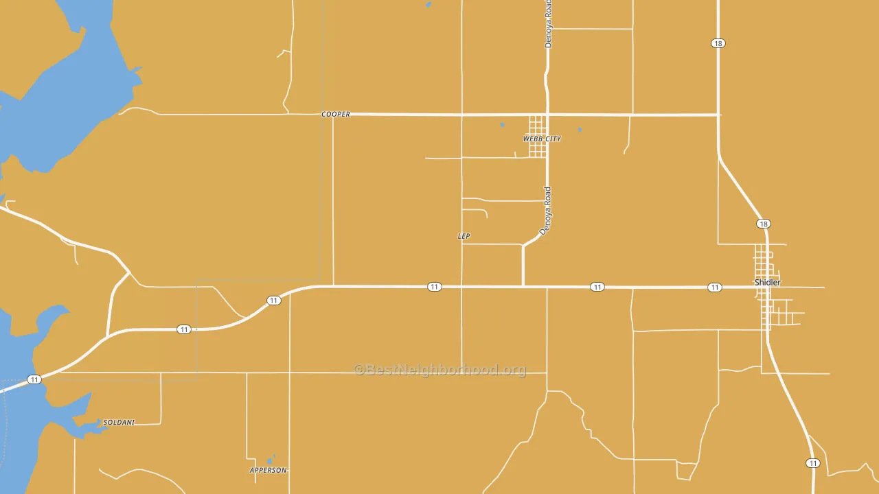 Map of the best neighborhoods in the Lep area, with better matches in green and worse matches in red