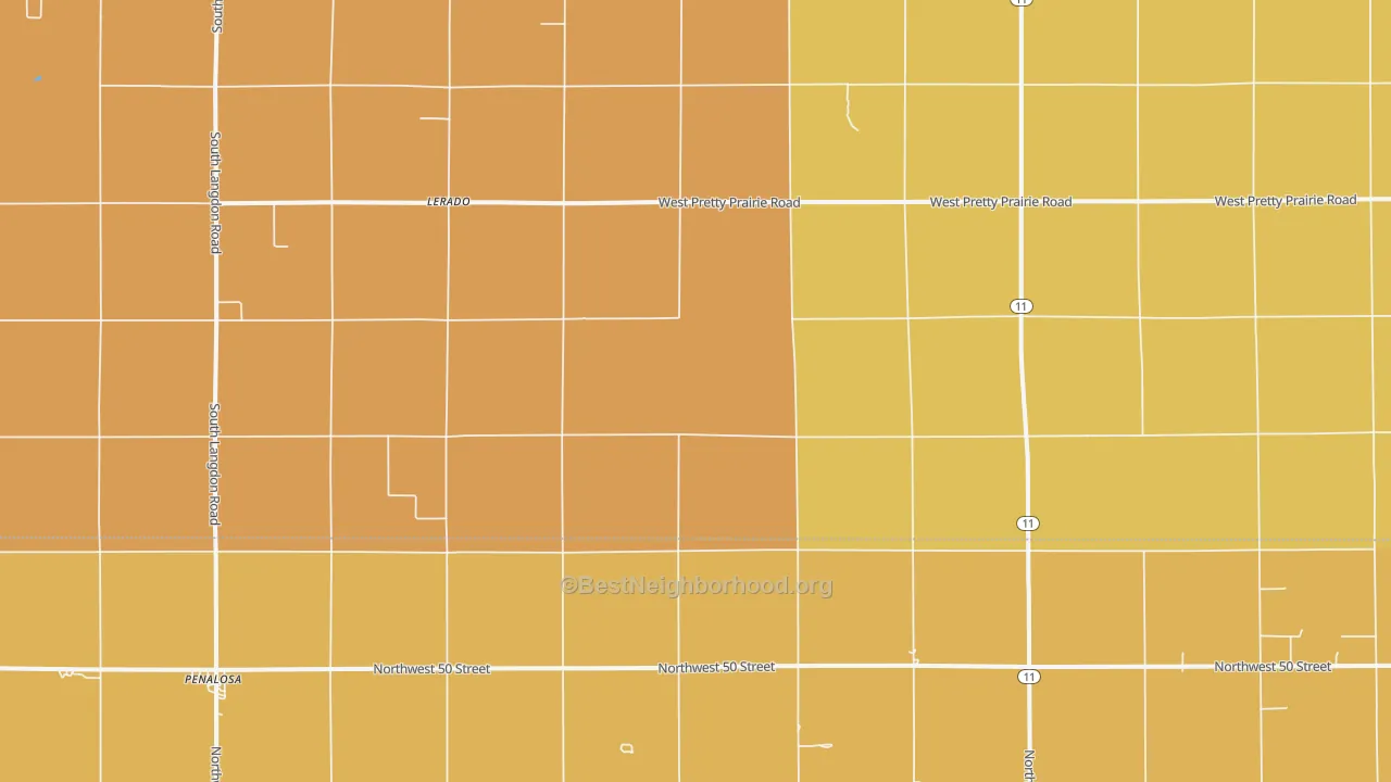 Map of the best neighborhoods in the Lerado area, with better matches in green and worse matches in red