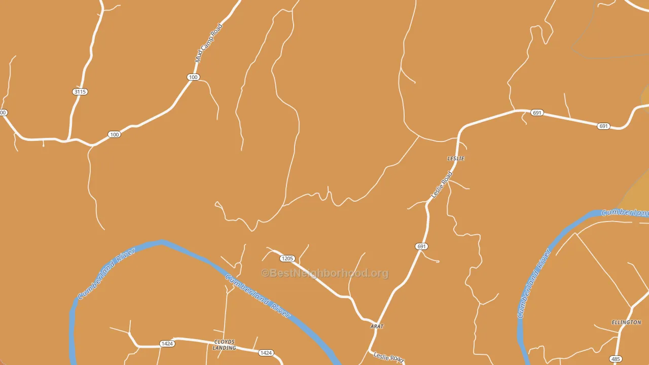 Map of the best neighborhoods in the Leslie area, with better matches in green and worse matches in red