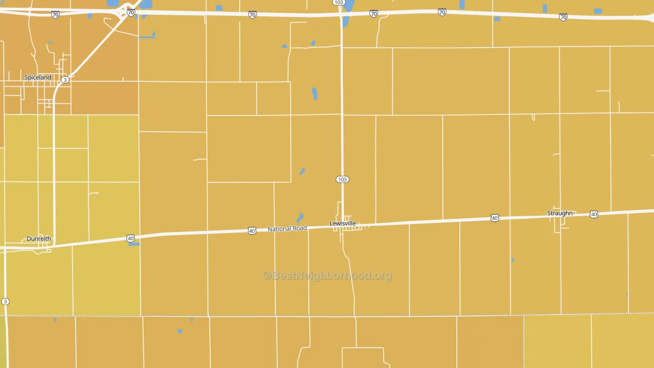 Map of the best neighborhoods in the Lewisville area, with better matches in green and worse matches in red