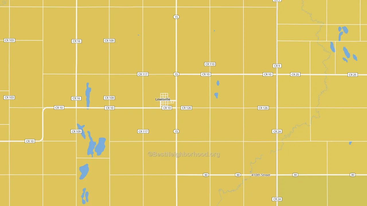 Map of the best neighborhoods in the Lewisville area, with better matches in green and worse matches in red