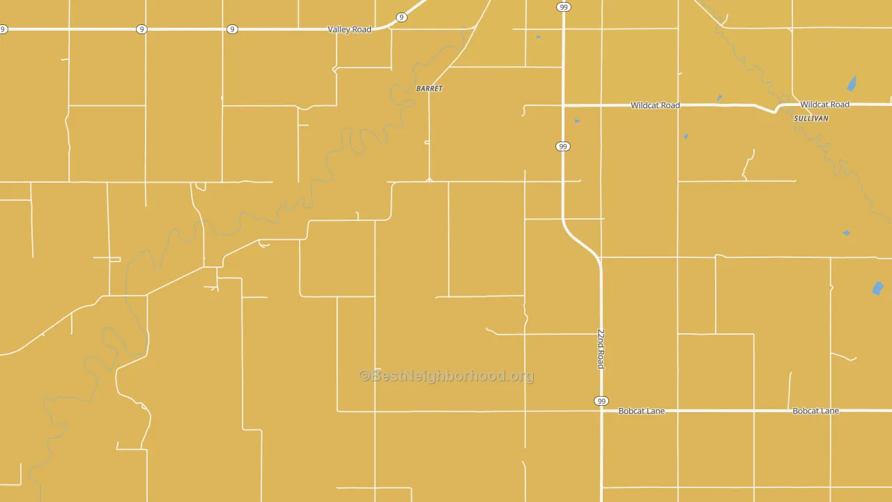 Map of the best neighborhoods in the Lillis area, with better matches in green and worse matches in red