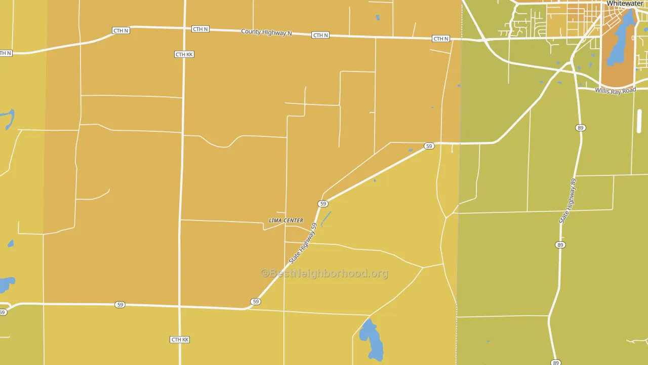 Map of the best neighborhoods in the Lima Center area, with better matches in green and worse matches in red