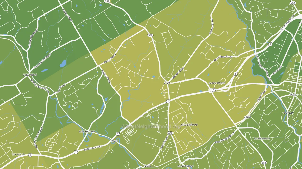 Map of the best neighborhoods in the Lima area, with better matches in green and worse matches in red