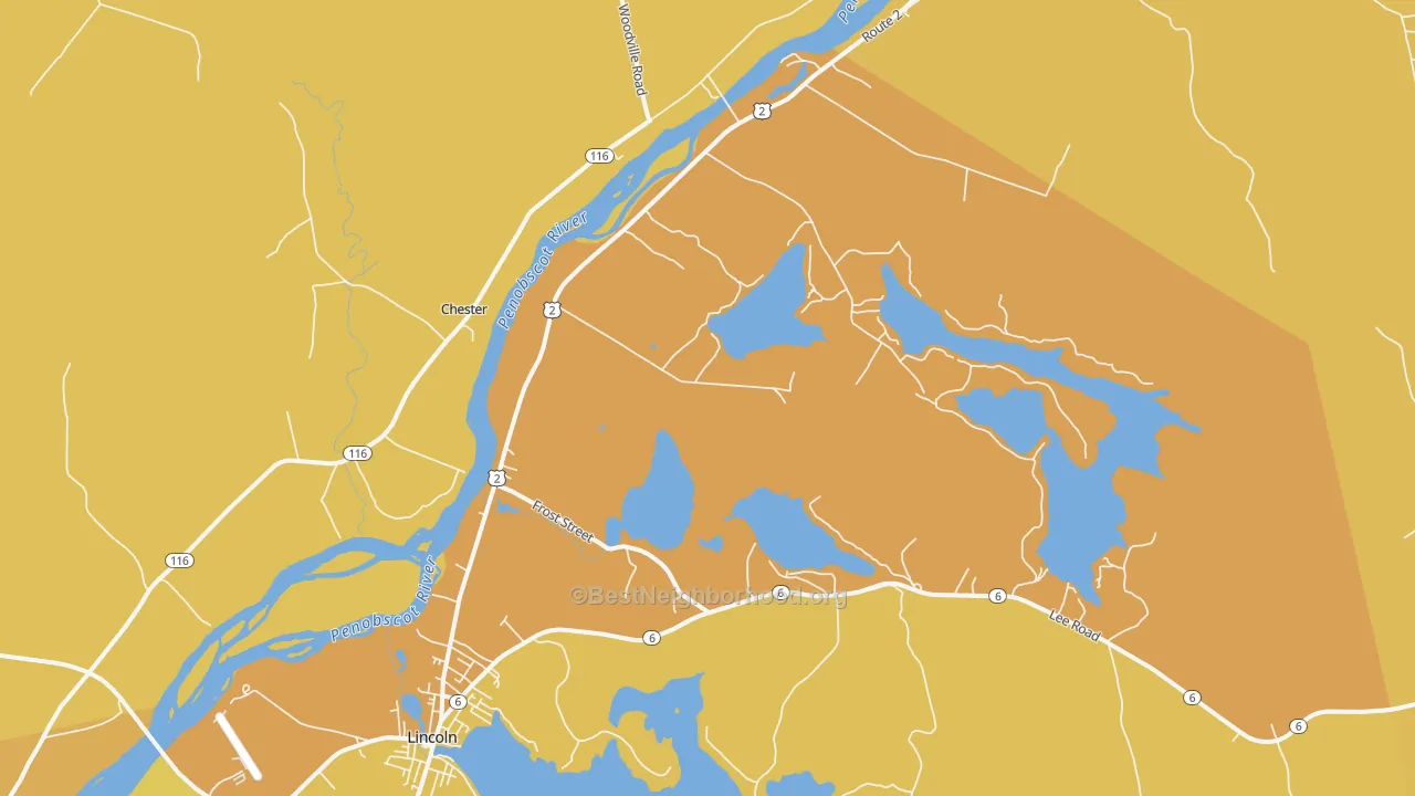 Map of the best neighborhoods in the Lincoln Center area, with better matches in green and worse matches in red