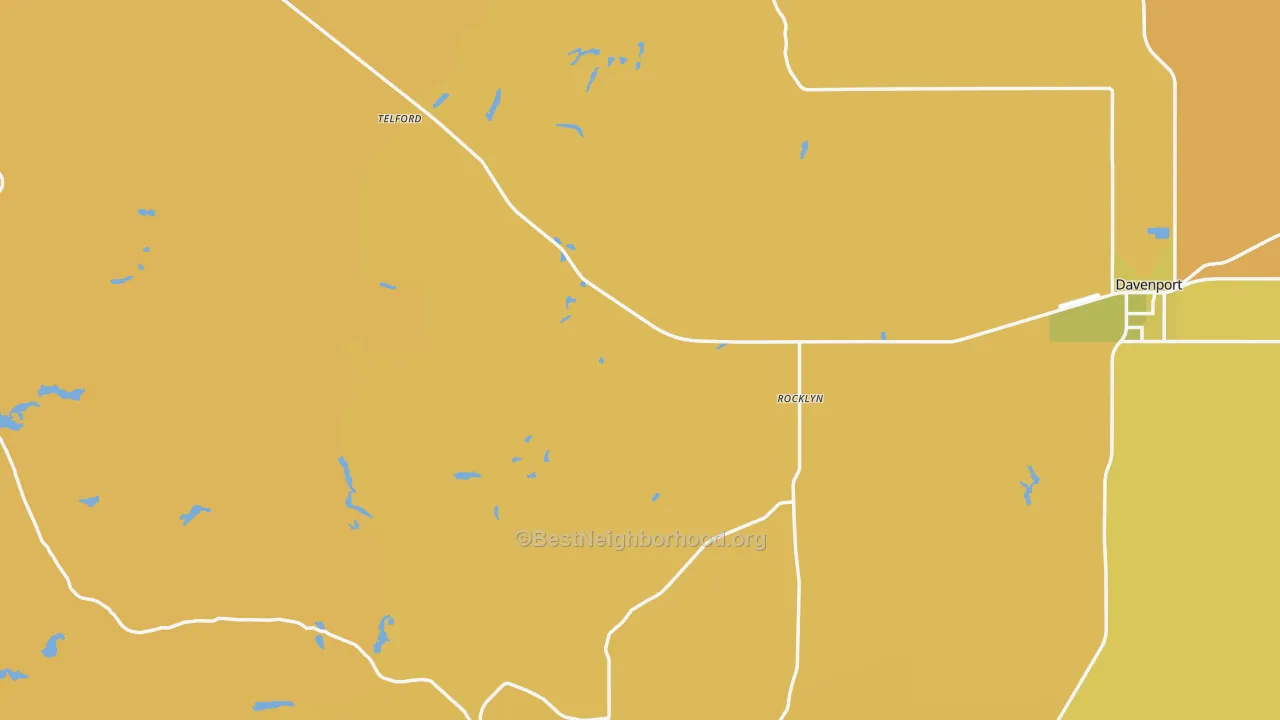 Map of the best neighborhoods in the Lincoln County area, with better matches in green and worse matches in red
