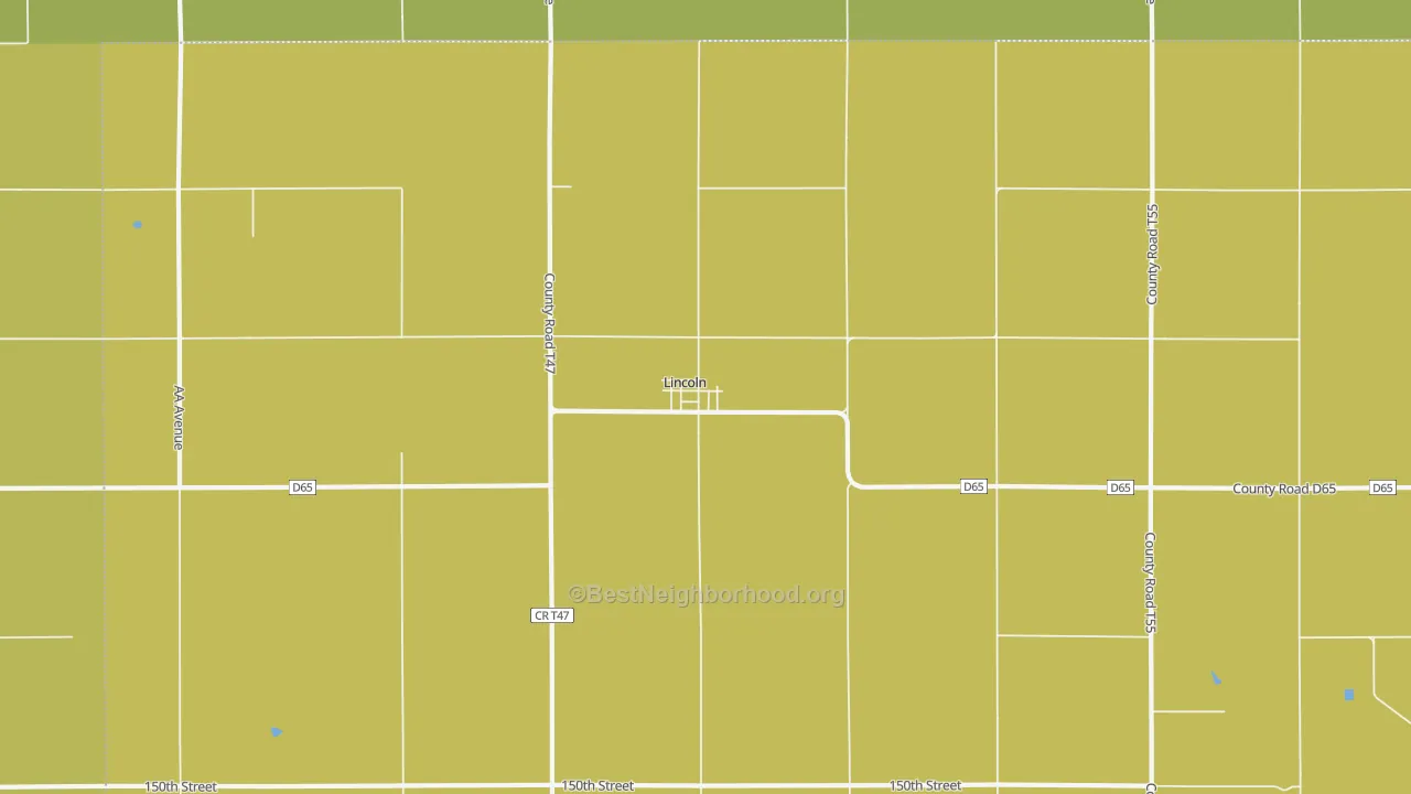 Map of the best neighborhoods in the Lincoln area, with better matches in green and worse matches in red