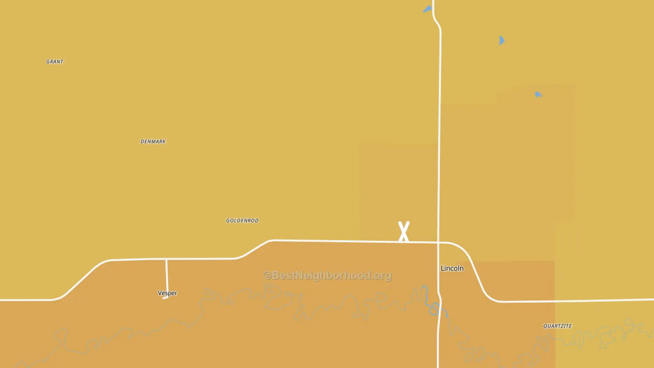 Map of the best neighborhoods in the Lincoln area, with better matches in green and worse matches in red