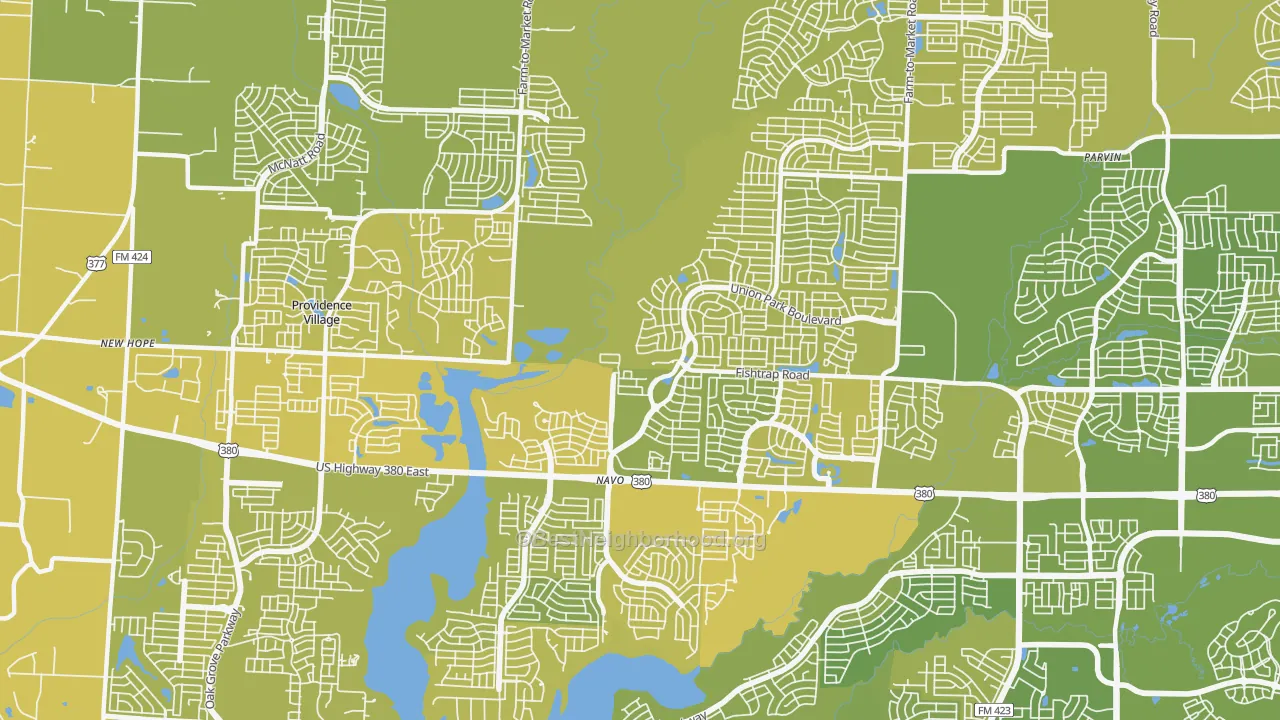 Map of the best neighborhoods in the Lincoln Park area, with better matches in green and worse matches in red