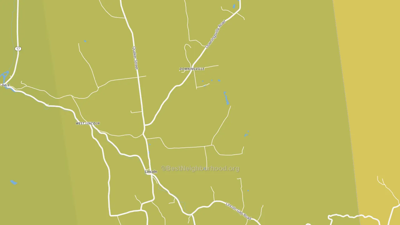 Map of the best neighborhoods in the Lincoln area, with better matches in green and worse matches in red