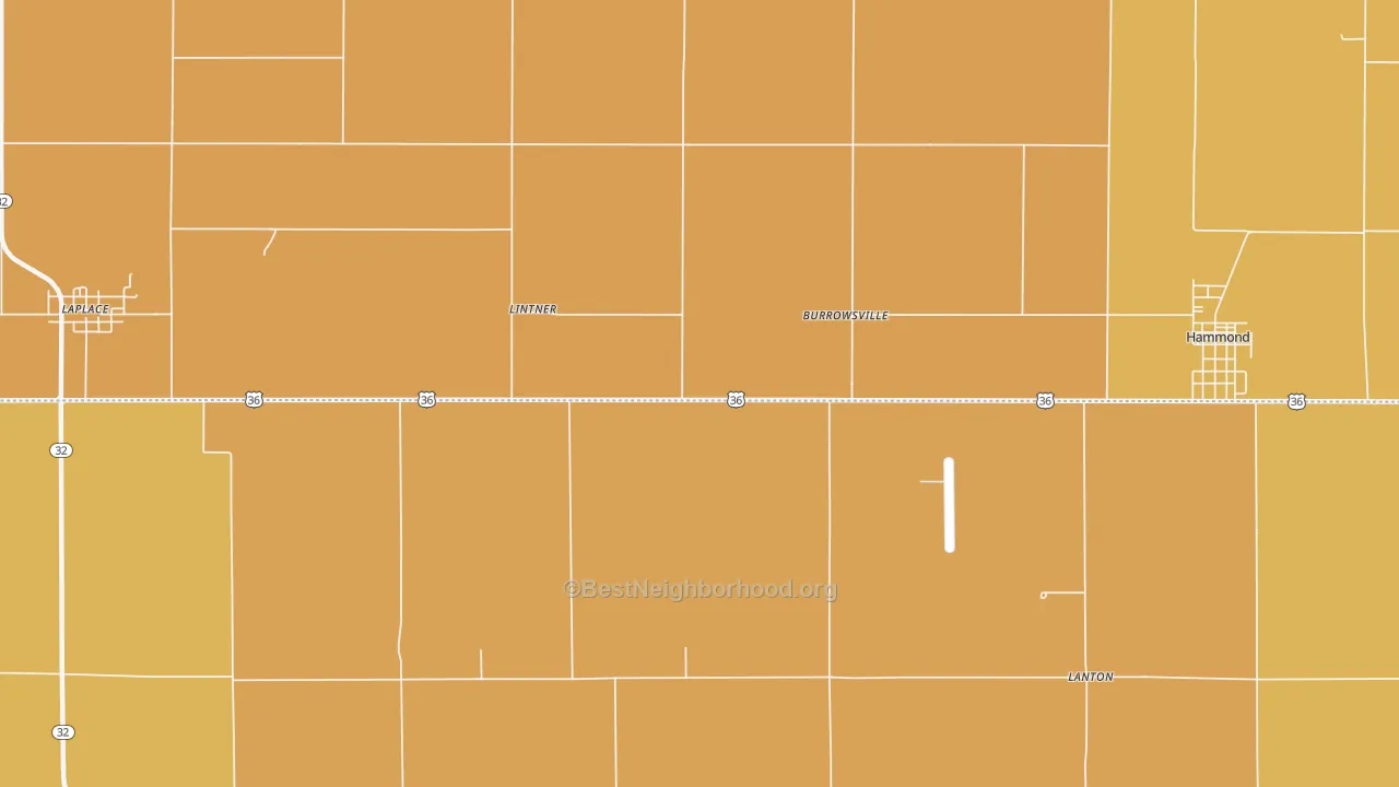 Map of the best neighborhoods in the Lintner area, with better matches in green and worse matches in red