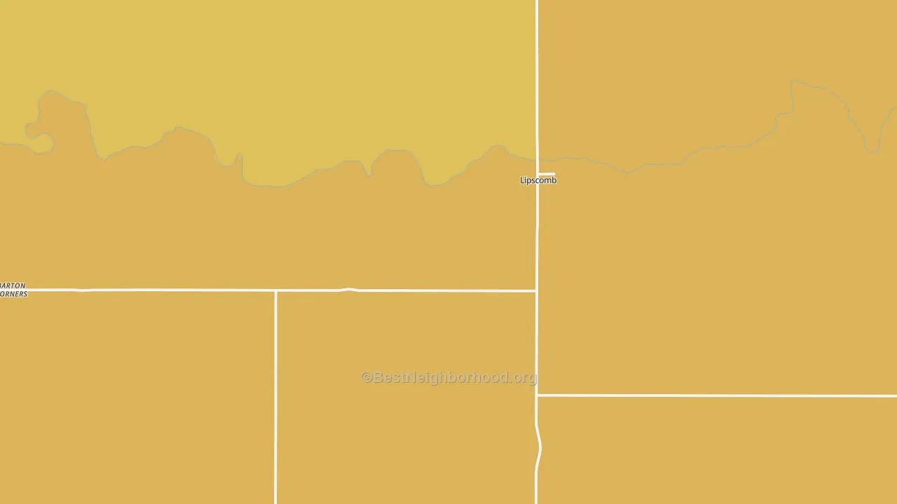 Map of the best neighborhoods in the Lipscomb area, with better matches in green and worse matches in red