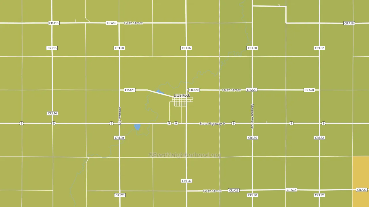 Map of the best neighborhoods in the Little Rock area, with better matches in green and worse matches in red