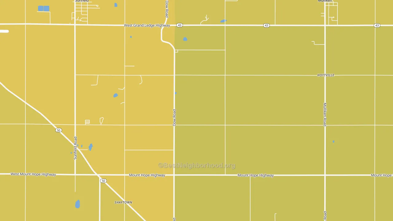 Map of the best neighborhoods in the Little Venice area, with better matches in green and worse matches in red