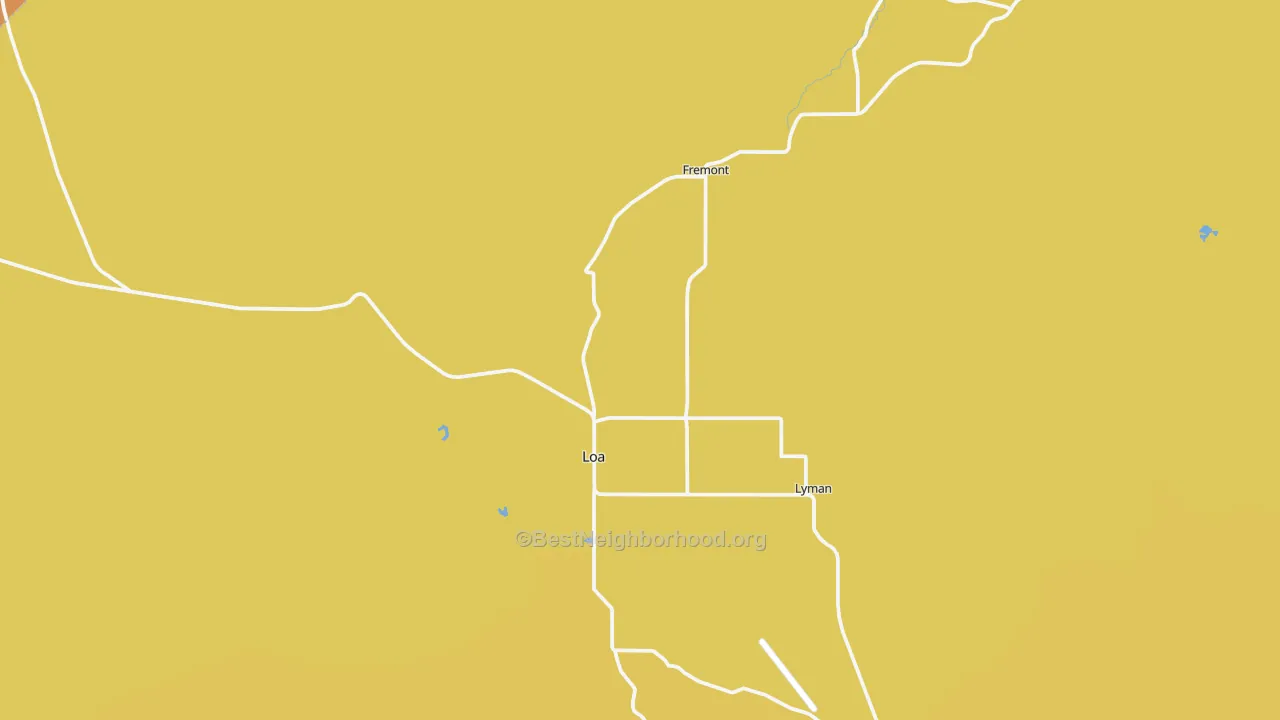 Map of the best neighborhoods in the Loa area, with better matches in green and worse matches in red