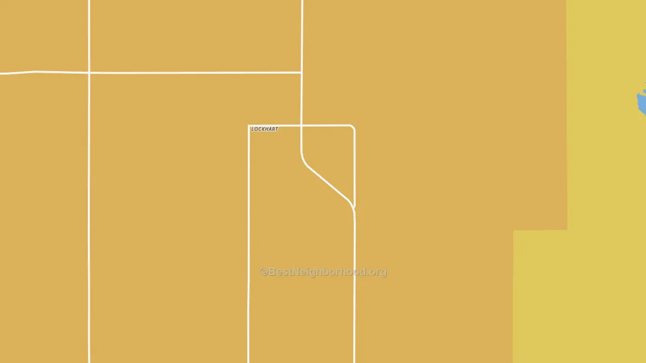 Map of the best neighborhoods in the Lockhart area, with better matches in green and worse matches in red