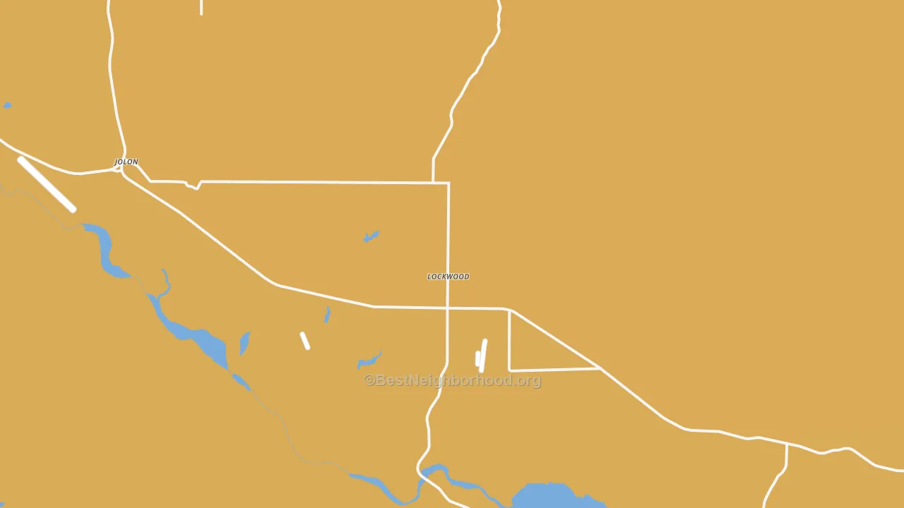 Map of the best neighborhoods in the Lockwood area, with better matches in green and worse matches in red
