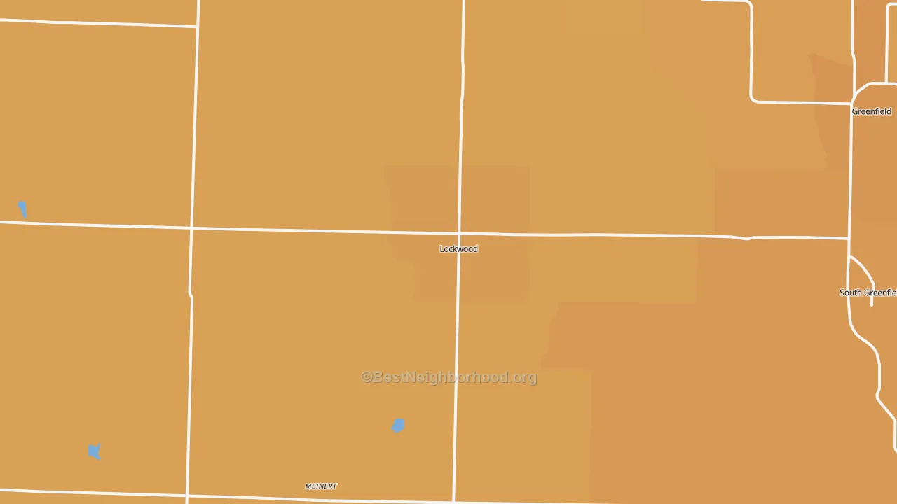 Map of the best neighborhoods in the Lockwood area, with better matches in green and worse matches in red