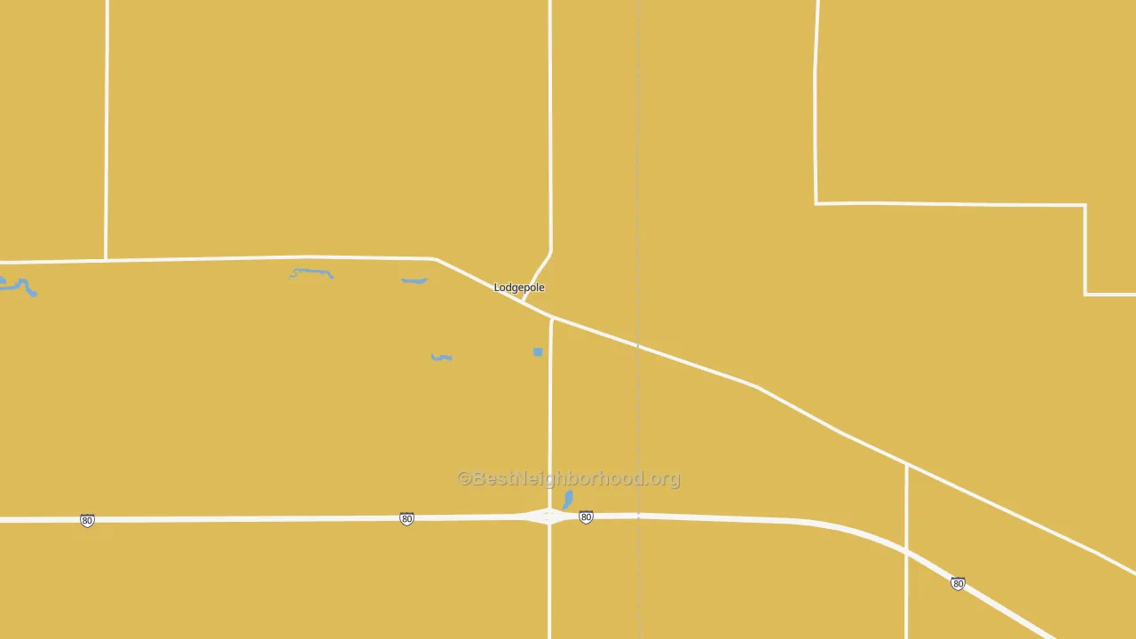 Map of the best neighborhoods in the Lodgepole area, with better matches in green and worse matches in red