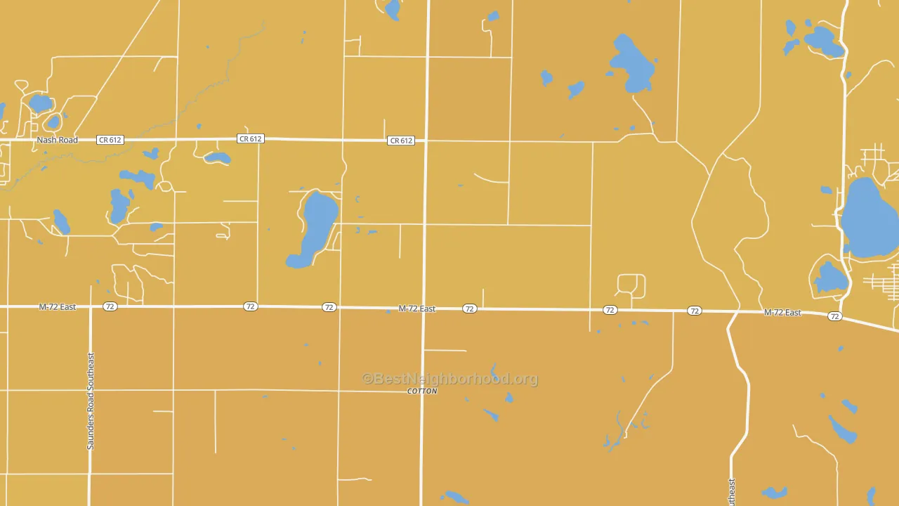 Map of the best neighborhoods in the Lodi area, with better matches in green and worse matches in red