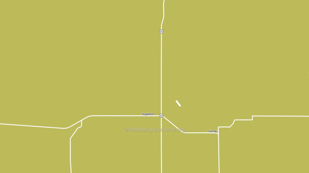 Map of the best neighborhoods in the Logan County area, with better matches in green and worse matches in red